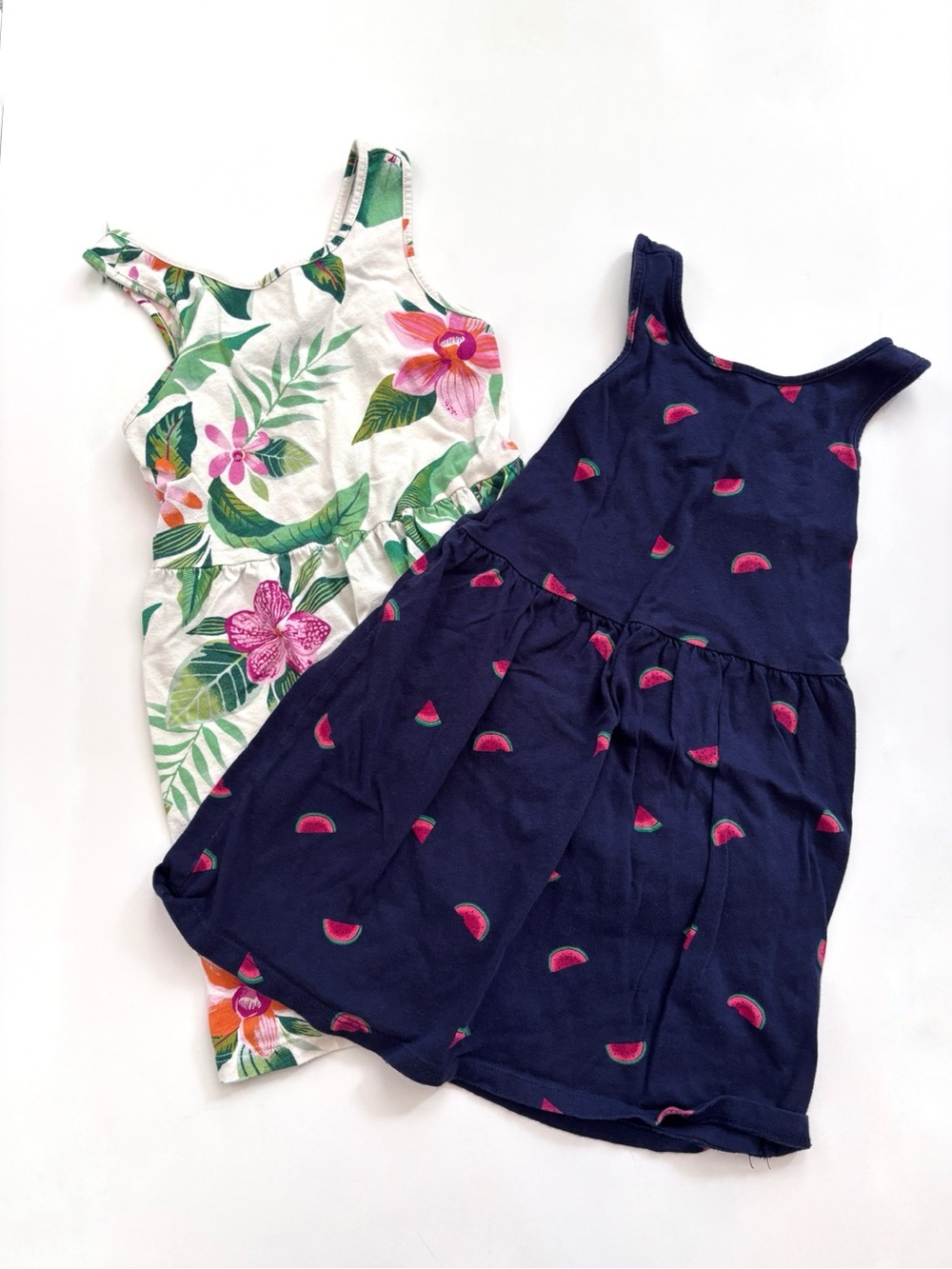 Old Navy Navy Dress with Pink Watermelon Print & Floral Print